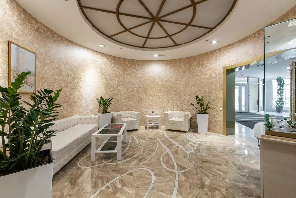 Modern hotel lobby with elegant design